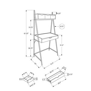 Scrivania Moderna Contemporanea da 32 Pollici per Ufficio Domestico con Cassetti Portaoggetti, Laminato Grigio e Metallo Nero per Lavoro con Laptop - Product Image 4