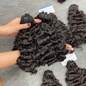 Extensions de cheveux bouclés birmans et vietnamiens, trame épaisse, prêtes à être expédiées, couleur mixte - Product Image 2