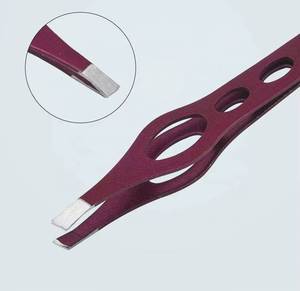 Pince à épiler pour cils Morje Surgical Precision en acier inoxydable 10 mm, pointe lisse, couleur violette, outil de maquillage professionnel - Product Image 3