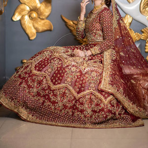 Lehenga nupcial real con bordados elegantes, vestido de novia para la novia, lehenga nupcial elegante para fiestas. - Product Image 3