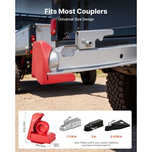 Lucchetto Antifurto per Gancio di Traino Resistente, Adatto per Accoppiatori da 1-7/8 pollici, 2 pollici e 2-5/16 pollici, con 3 Chiavi Anti-Scasso - Product Image 2