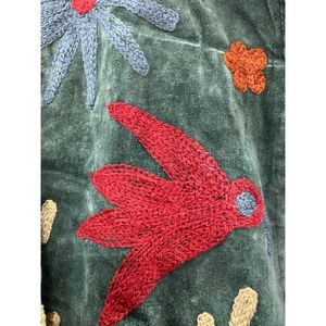 Hand Embroidered <b>Velvet</b> Jacket <b>Women</b> Mandarin Collar Full Sleeve Autumn Floral Pattern open Closure Bohemian Style <b>Coat</b> - Product Image 4