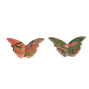 Ailes de papillon en unakite naturelle sculptées, pierre énergétique, spécimen minéral de guérison, décoration pour la maison et le bureau, vente en gros - Product Image 6