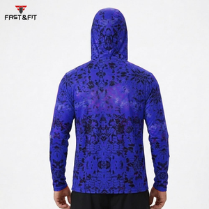 100% Polyester Comfortable Breathable Fishing Hoodies Casual Long Sleeve with Sublimated Design Waterproof Feature - Product Image 5