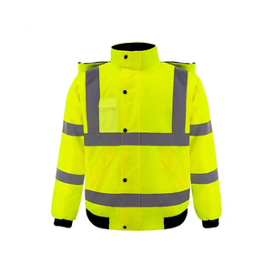 Chaqueta de Seguridad Reflectante Amarilla Impermeable Personalizada al por Mayor, 80% Poliéster 20% Algodón, Tejido Twill - Product Image 5