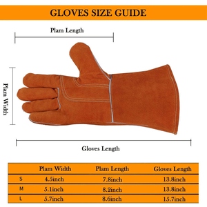 Gants de soudure en cuir de vachette renforcé de qualité supérieure, résistants aux flammes, confortables, pour la lutte contre les incendies et le barbecue - Product Image 6