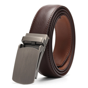 Ceinture en cuir véritable à boucles automatiques pour hommes, ceinture de pantalon de travail - Product Image 5