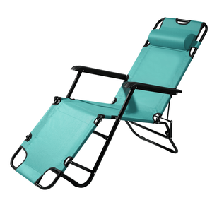 Sedia Pieghevole Verde Portatile a Doppio Uso, Reclinabile ed Estendibile per Spiaggia - Product Image 1