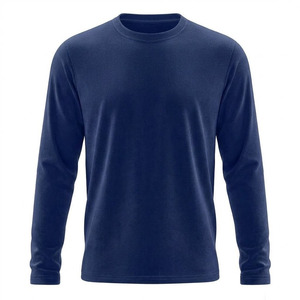 Sweat-shirt thermique en polaire à manches longues pour homme, col rond, bleu uni, pour l'entraînement, vente en gros, faible MOQ - Product Image 6