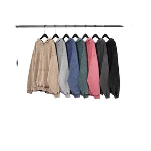 เสื้อฮู้ดดี้วินเทจแบบย้อมสีเอซิด ทรงโอเวอร์ไซส์ หนักพิเศษ ไม่มีลาย - Product Image 4