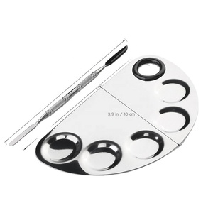 Paleta de Mezcla de Maquillaje de Acero Inoxidable Resistente con Espátulas para Mezclar y Raspar Colores Cosméticos - Product Image 1