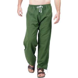 Pantalones de Hombre Color Verde Musgo, Corte Holgado Informal, Cintura Media, Pierna Recta, Corte Amplio, 100% Algodón, Diseño Personalizado y Cómodo - Product Image 2