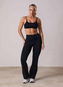 Soutien-gorge de sport personnalisé avec logo pour femme, noir, en microfibre, double bretelle spaghetti, toucher doux, anti-transpiration, pour la gym et le yoga – Grande Vente - Product Image 5