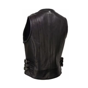 <b>Women</b> Leather Vintage Motorcycle Biker Vest Slim Fit Sleeveless <b>Waistcoat</b> Outerwear Zipper Pockets Windproof Casual Fashion - Product Image 5