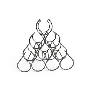 Porte-vin en métal en forme de pyramide moderne en onyx noir pour 10 bouteilles, support à vin triangulaire en acier pour comptoir, organisateur de rangement pour cuisine et bar - Product Image 1