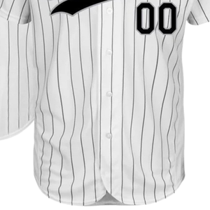 White Black Pinstripe Black Gray Baseball Jersey for Men Button Down Team Uniform Lightweight <b>Athletic</b> Game Day Sports Apparel - Product Image 5