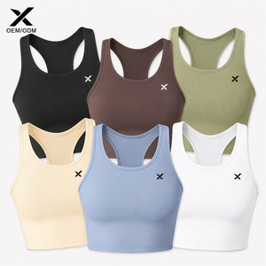 Camiseta Deportiva Corta de Punto para Mujer, Color Sólido, Cuello Redondo, Secado Rápido, Estilo Deportivo, Diseño con Espalda Descubierta, Elástica, OEM, Marca X Sports City - Product Image 1