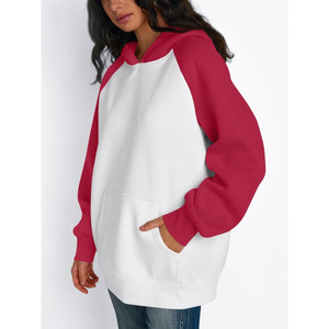 Sudadera con Capucha de Moda, Manga Larga, Holgada, con Bolsillos Tipo Canguro, Precio Competitivo, Sudadera Holgada para Mujer - Product Image 3