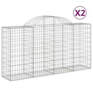 Juego de 2 Cestas de Gabión de Hierro Galvanizado Plateado para Cercas, Enrejados y Puertas - Product Image 2
