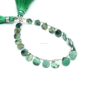Natural Emerald Smooth Flat Heart Shape <b>Beads</b> 6 Inch 6x6 <b>to</b> 8x8 MM Gemstone Strand Use For <b>Making</b> Jewelry <b>Bracelet</b> Necklace - Product Image 3