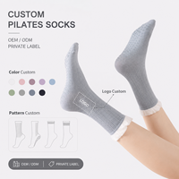 Chaussettes de Pilates antidérapantes à bout ouvert, respirantes et extensibles pour le yoga, la barre, la danse et l'entraînement, pour femmes, couleur et logo personnalisés, fournisseur OEM ODM