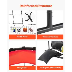 Rete da Allenamento Portatile con Ruote, Angolo e Altezza Regolabili, Attrezzatura per Allenamento di Pallavolo per Trainer - Product Image 5
