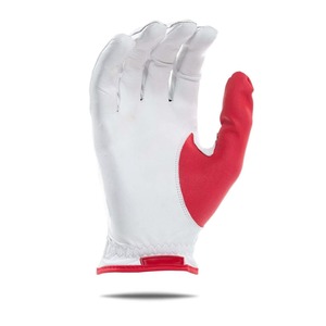 White Red Golf <b>Glove</b> Breathable Leather Adjustable Hook and Loop Closure - Product Image 6