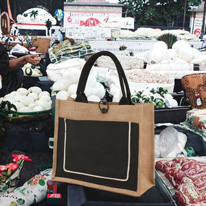 Sac de plage en jute élégant et tendance pour femmes avec des poignées d'épaule confortables et une grande capacité de rangement - Product Image 6