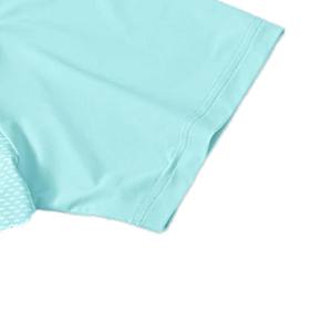 T-shirt décontracté pour homme, style japonais, vert foncé uni, en polaire respirant, personnalisable avec logo sur le devant, col uni, pour employé de bureau, vente en gros - Product Image 4