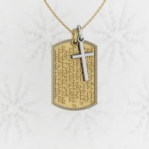 Colgante de Medallón Cruzado Religioso Católico Vintage de Plata 925 Maciza con Rodio y Cristales, Joyería Fina con Circonitas, Regalo para Hombre - Product Image 1