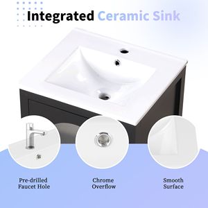 20\" <b>Bathroom</b> <b>Vanity</b> with Soft-Closing Glass Door and Drawer Elegant <b>Vanity</b> Cabinet for <b>Bathrooms</b> - Product Image 6