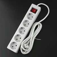 Prise de courant européenne 3 voies avec interrupteur LED, prise pop 10A ABS 3 prises CE pour