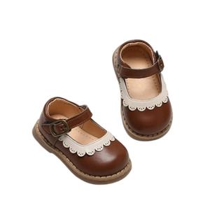 รองเท้าหนังสีขาวสำหรับเด็ก แบบ unisex หัวมน หนังแท้ ขายส่งจากโรงงาน - Product Image 4