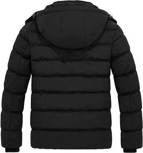 Chaqueta Acolchada con Capucha para Hombre, Plateada Metálica, de Forro Polar, Transpirable, Cortavientos, con Cierre, Ajuste Holgado Informal, 220g - Product Image 6