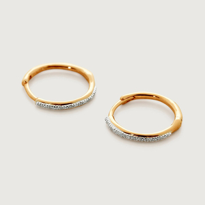 AE176 Boucles d'oreilles créoles minimalistes fines en argent sterling 925 avec zircon pavé, pour femme, bijoux raffinés pour le quotidien - Product Image 2