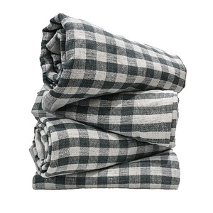Tamaños estándar a cuadros azul liso 50X70cm 3 unids/set limpieza 100% algodón orgánico lavable barato bordado Golf toallas de cocina - Product Image 6