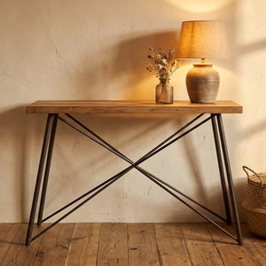 Table d'appoint en bois massif écologique et durable, finition naturelle, minimaliste, pour appartement, salon et mobilier d'hôtel - Product Image 2