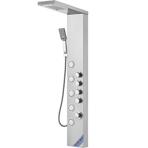 Sistema Doccia a Torre a 4 Modalità con Cascata e Pioggia, 5 Getti Massaggianti per Tutto il Corpo, Doccetta a 3 Impostazioni, Accessorio per Cabina Doccia - Product Image 1