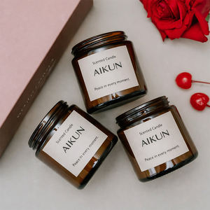 Vela Aromática Premium AIKUN con Bergamota y Pachulí en Frasco de Vidrio, Vela de Aromaterapia de Larga Duración para Compradores Mayoristas - Product Image 2