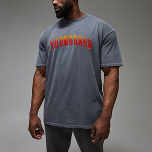 T-shirts formels tricotés pour hommes en gros, 50 % coton 50 % polyester, logo personnalisé sérigraphié, couleur unie, coupe classique, manches courtes - Product Image 5