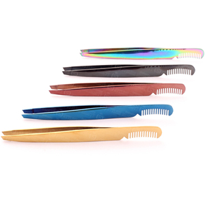 Pince à épiler professionnelle de luxe en acier inoxydable, faite à la main, à pointe fine, pour la séparation des cils et le toilettage des sourcils, avec logo personnalisé - Product Image 2