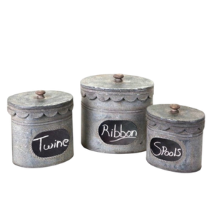 Juego de 3 Recipientes Galvanizados de Diferentes Tamaños para Almacenamiento de Alimentos, Diseño Creativo, Utensilios de Cocina y Mesa, Muy Solicitados - Product Image 1
