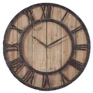 Horloges murales au design vintage, la meilleure décoration intérieure pour le salon, la maison et le bureau, horloge murale avec combinaison métal et bois - Product Image 2