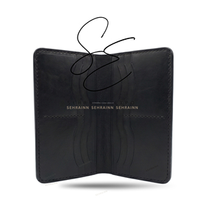 Cartera larga de cuero genuino con textura de pelo para mujer, tarjetero delgado con cierre abierto, estilo occidental, color turquesa - Product Image 5