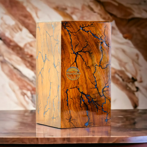 Urne funéraire en bois de rose sculptée à la main AYAANS, très vendue, pour cendres d'adultes, urnes funéraires en gros (6X6X11)IN - Product Image 2