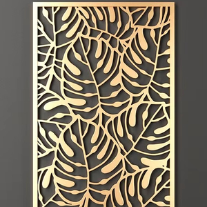 Panel Decorativo de Metal Cortado con Láser, Biombo Divisor de Habitaciones, Diseño Art Deco, Fácil Instalación para Cercas de Jardín y Exteriores - Product Image 1