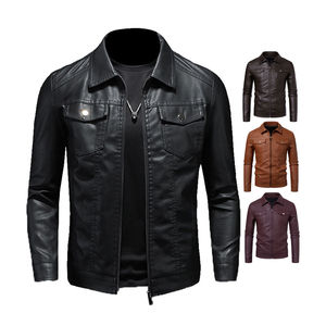 Wholesale High Quality Custom Black Men's Winter Streetwear <b>Jackets</b> Genuine Leather <b>Fur</b> Trim Stand Sherpa <b>Lined</b> Front Breathable - Product Image 1