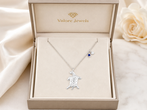Collier en argent sterling 925 avec pendentif tortue de mer et perle en pierre précieuse |   Pendentif Océanique Côtier - Product Image 6