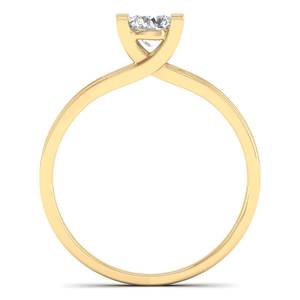 REYES Hot Selling 14K Solid Gold Round Cut 0.5 Carat Lab Grown Diamond Single <b>Stone</b> Eternity Ring For Women Fine Jewelry - Product Image 4