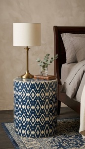 Printed Modern Round Coffee Table Side Table Accent End Table for Bedroom Living Room & Home Office - Product Image 4